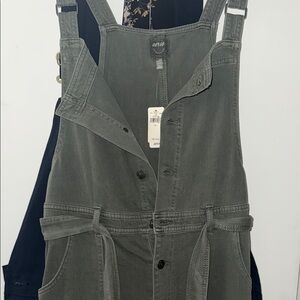 Women's olive Green Denim Overalls